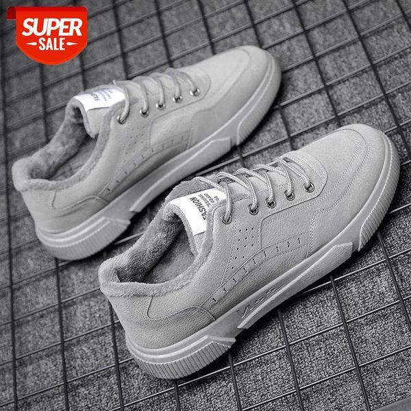 2020 winter fashion plush warm tooling shoes for men korean trend cotton thicken mens luxury shoe casual low flat sneakers #ix86, Black